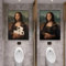 2 Poster Mona Lisa Toilette, 30 x 40 cm, Wanddekoration, für Badezimmer, Leinwand, Humor, Toilette, Poster, Wanddekoration, WC, Vintage, lustig, ohne Rahmen