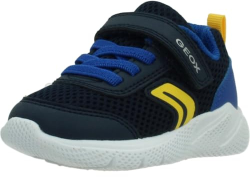 Geox B SPRINTYE Boy C Trainers, Navy/Yellow, 25 EU