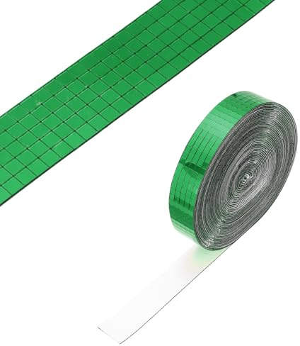 PATIKIL 5x5mm Selbstklebende Spiegel Mosaikfliesen 10000 Stück Grün | Quadratische Mini Glas Mosaik Disco Fliesen Aufkleber Für DIY Bastel Disco Ball Party Deko