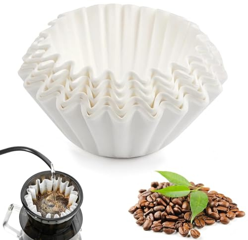 Zyiphor 100 Stück Kaffeefilter Filtertüten Korbfiltertüten Einwegkorb Kaffeefilterpapier Weiße Korbfilter Kaffeefilter Coffee Ersatzfilter Papier