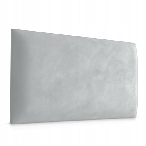 Muralo Wandkissen Gepolstert, Magic Velvet - 60x40 cm, Hellgrau | Wandpaneel, ideal als Bettkopfteil oder Lendenkissen - für Schlafzimmer und Wohnzimmer, einfache Anbringung mit Montagekleber
