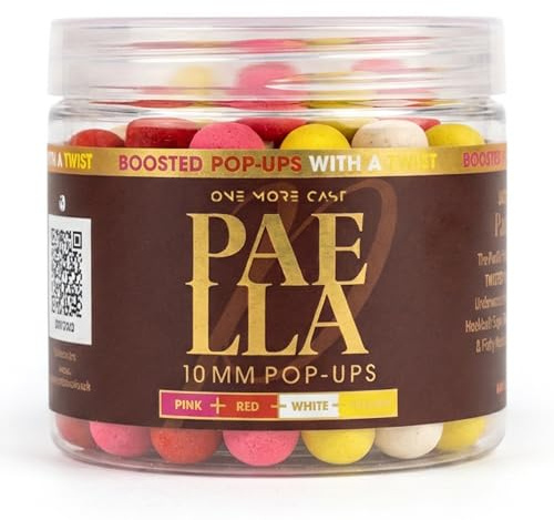 OMC Meta Terminal Tackle Paella Boosted Fluoro Pop Ups - Carp Hookbaits | Hi-Viz META Terminal Tackle Carp Hookbaits in Pink & Red or White & Yellow Colour Options