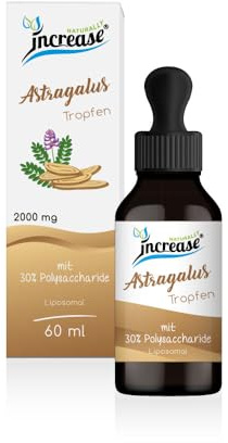 Liposomale Astragalus Tropfen hochdosiert - (60.000mg Astragalus pro Packung) 2000mg Astragalus pro Tagesdosis davon 600mg Polysaccharide -MCT Öl -Hohe Bioverfügbarkeit