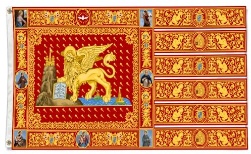 Yard Flaggen Republik Venedig (1659-1675) Hanging Flag Langlebig Außenbanner Lebendige Farbe Garten Flaggen Für Karneval Haus Extérieur 90X150 Cm