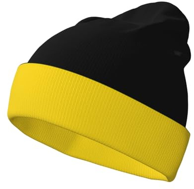WZYCWB Baden-Württemberg Flaggen-Druck, warme Strickmütze, geeignet für Wandern, Camping, Reisen und verschiedene Outdoor-Szenarien, schwarz