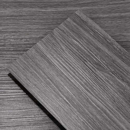 MOBAILUYI Smoky Grey Wood Grain Peel and Stick Floor Tiles,Wood Effect Self Adhesive Waterproof Vinyl Flooring Planks 36pcs Covering 5.02m²,Easy DIY Laminate Flooring for Bathroom Kitchen Living Room