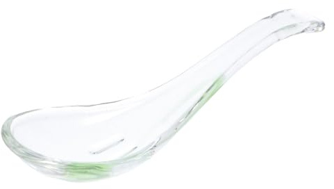 Gadpiparty Hitzebeständiger Glaslöffel Kleiner Servierlöffel mit Ergonomischem Design Transparenter Dessertlöffel für Suppen und Desserts für Haushalt und Restaurant