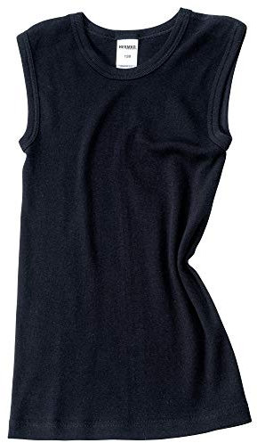 HERMKO 2040 Jungen Muskelshirt aus 100% Bio-Baumwolle, Tank Top aus Naturfaser ab Fabrik für Knaben, schadstoffgeprüfte Qualität, Farbe:schwarz, Größe:152