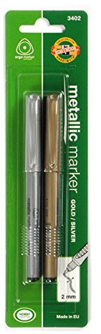 Koh-I-NOOR Metallic Marker Set – Gold/Silber