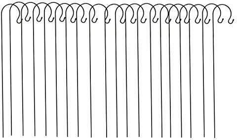 Selections Metal Shepherd's Crook Garden Hook for Bird Feeders & Lanterns (1.2m) - Pack of 20