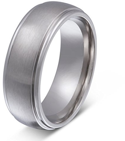 Juwelier Schönschmied - Unisex Edelstahlring Kostenlose Gravur Edelstahl Stainless Steel Lona Edelstahl inkl. persönliche Wunschgravur 64 (20.4) Nr6H