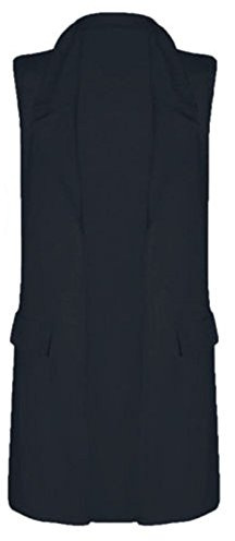 REAL LIFE FASHION LTD Giacca da donna, spolverino lungo, panciotto elegante, blazer a maniche lunghe, spolverino con cintura, spolverino senza maniche con tasche, panciotto semplice, abbigliamento