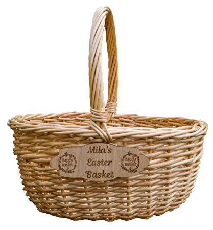 Personalised Engraved Easter Basket Hamper Empty Collect Eggs Make your own Hamper Kids Children