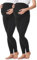 Be Mammy Lote de 2 Legging Grossesse Femme Long Legging Maternité Confortable BE20-230 (Noir/Noir, XL)