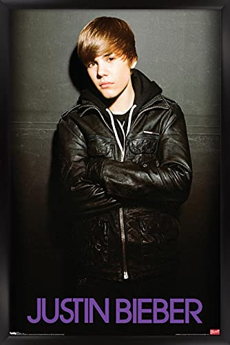 Trends International Justin Bieber - Love Poster und Poster Clip Bundle 14.725 x 22.375 Schwarze Rahmenversion