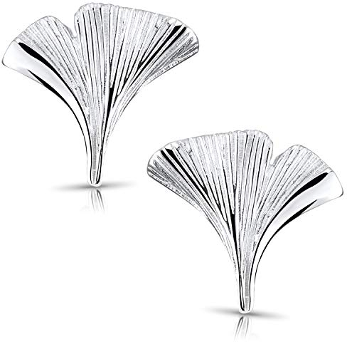 Materia Gingko Ohrringe Silber 925 Damen Ohrstecker rhodiniert SO-392-Silber