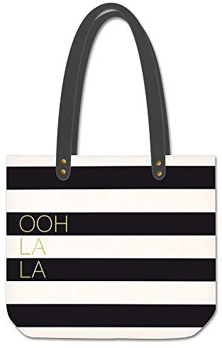 Grafik Werkstatt Shopper Leinen Damen Tasche Oohlala, schwarz-weiß