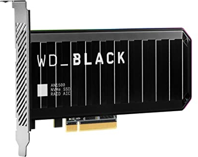 WD_BLACK AN1500 de 4 TB SSD NVMe AIC (tarjeta complementaria), hasta 6500 MB/s en lectura & 4100 MB/s en escritura
