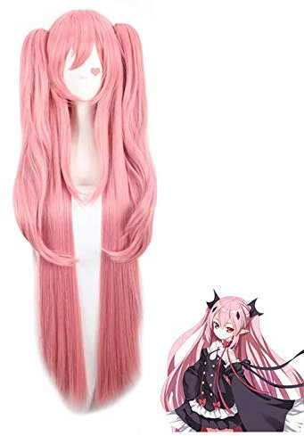 Anime lange gerade Krul Tepes Perücke Owari kein Seraph des Endes synthetisches Haar Anime Cosplay Perücke Pferdeschwanz Perücken