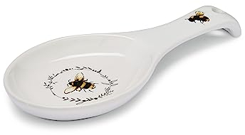 Cooksmart British Designed Large Spoon Rest | Spoon Rests for All Type of Spoons | Kitchen Spoon Rest for All Types of Kitchens - Bumble Bees