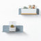 OAPRIRE Wandregal Grau 2er Pack mit 4 Kabelclips, Schwebendes Regal Wand für Kinderzimmer, Schlafzimmer, Badezimmer, Küche, Wohnzimmer, Büro, Längen 22.9cm Acryl Regal Ohne Bohren