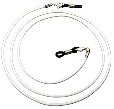 Hawhy Brillenband aus starkem Material in vielen modischen Farben für alle Arten von Brillen geeignet,mit extra Anti Rutsch Öse die hält (Weiß)