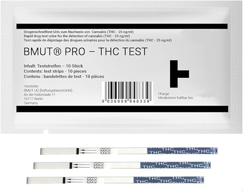 10x Drogenschnelltest THC 25ng/ml - Drogentest für Marihuana Cannabis