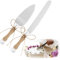 AOTWAN Wedding Cake Knife and Server Set, Crystal Handle Cake Cutter with Twine and Packing Box for Engagement, Anniversary, Birthday, Party, Prom