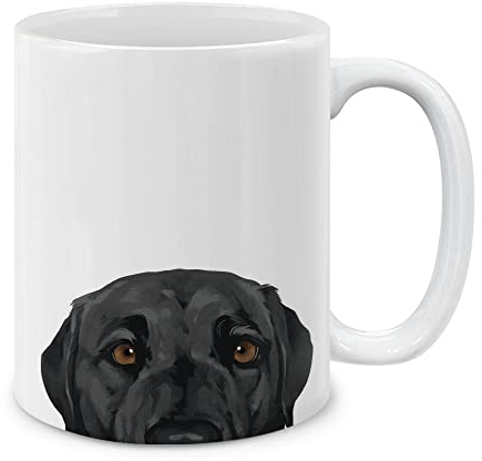 MUGBREW Black Labrador Retriever Dog Ceramic Coffee Mug Tea Cup, 11 OZ