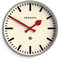 NEWGATE® Universal Wanduhr | Große Moderne Vintage Bahnhofsuhr | 43cm | Tief verzinktes Metallgehäuse mit roten Metallzeigern | Mid-Century-Stil für Küche, Wohnzimmer oder Büro