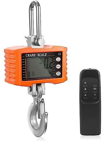 Do-Electr Bilancia per Gru 1000kg/2000LBS, Digitale Bilancia Industriale Bilancia Elettronica per Gru Elettronica ad Alta precisione Bilancia a Gancio Bilancia Sospesa Elettronica con Telecomando