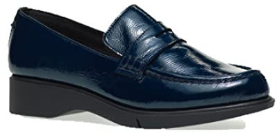 FRAU 53Z0 Mocassino in Morbida Vernice Colore Nero o Oceano (Oceano, Numeric_38)