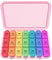 Pillenbox 7 Tage 3 Fächer, Tablettenbox 7 Tage Morgens Mittags Abends, Deutsch Pillendose 7 Tage für Eine Woche Pillendose, 21 Fächer Medikamentenbox (Rosa Gehäuse)