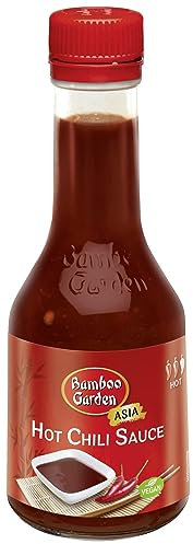 Bamboo Garden - Hot Chili Sauce , Verleiht fernöstlichen Gerichten die typische Schärfe , Vielseitig einsetzbar , 1 x 200 ml (Verpackungsdesign kann abweichen)
