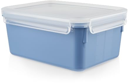 Tefal - Caja de conservación de alimentos (2,2 L, azul, plástico sin BPA, rectangular, 100% hermético, apto para lavavajillas y microondas, Masterseal Colour Edition N1012810)