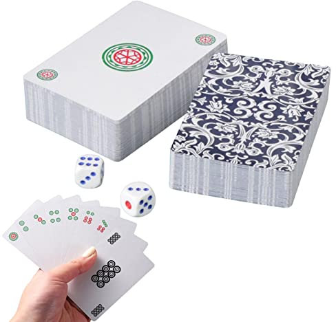 AIYING Ensembles de Mahjong de Voyage | Jeu de société Traditionnel Chinois avec dés,No Noise Mahjong Table Playset pour Les Loisi, Cartes de Poker relaxantes pour Le Parc de dortoir à la Maison