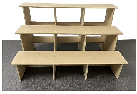 MDF 3 Tier Rectangular Display Craft Table - Size display shelf 590mm x 345mm x 345mm - For Craft Fairs, Market Stall Display Shelf, Shop Display Stands, Makeup Stand, Perfume display shelf