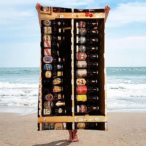 OAXACO Mikrofaser Strandtuch Bier Strandhandtuch groß 100x200, Bar Badetuch Strandlaken Handtuch Sandfreie Schnell Trocknende Leichtes Saunatuch, reisehandtuch, Sporthandtuch
