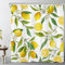 LB Gelbe Zitrone Duschvorhang 180x180cm Weiße Blume Grünes Blatt Antischimmel Wasserdicht Badezimmer Vorhänge, Frischobst Polyester Stoff Bad Vorhang mit Haken