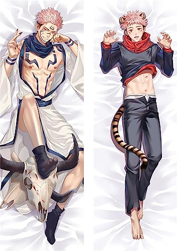 POWERFY Jujut-su Kais-en Kissenbezug, Dekokissenbezüge Room Dekorativ Aesthetic, Cosplay Kissen Fall Geschenk für Anime und Manga Fans-Multicolor 3||50x150cm