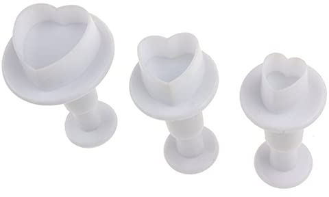 WaTudouYe Stampo a stantuffo a Forma di Cuore, taglierina per Fondente, Decorazioni per Torte, Strumenti per Biscotti, Pasta di Zucchero