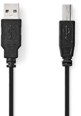 NEDIS USB-Kabel - USB 2.0 - USB-A Stecker - USB-B Stecker - 10 W - 480 Mbps - Vernickelt - 1.00 m - Rund - PVC - Schwarz - Label