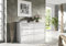 meble masztalerz Commode 138,5 cm - avec 6 tiroirs – 138,5 x 78,5 x 39 cm - Meuble de Rangement - Commode Chambre - Meuble Salon Classique (Bianco Brillante)