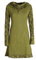 Vishes - Alternative Bekleidung - Damen Lang-arm Kleid Schal-Kleid Winterkleider Baumwollkleid Olive 34