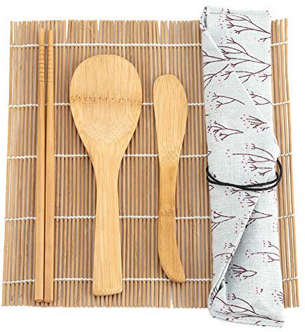 Kit para Hacer Sushi, Cuchilla, Palillos, Cuchillo, Paletas de Arroz, Esteras, Platos de Sushi