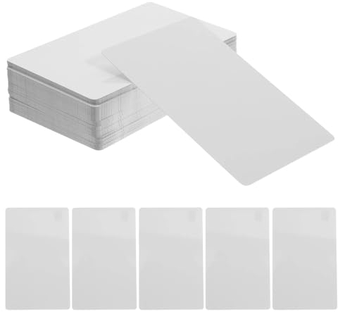 GNHG 100 Stück Leere Visitenkarten, weiße Kraftpapierkarten, Leere Bastelvisitenkarten für DIY-Nachrichten, Geschenkkarten, Schule, Zuhause, Bürobedarf