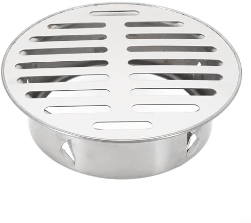 Bodenablauf aus Edelstahl, runde Bodenablaufabdeckung, Balkonablauf, Regenrohrkappe für Outdoor/Badezimmer (125 mm)