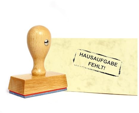 Dekolando Lehrerstempel Stempel für Lehrer Schulstempel Unterricht Grundschule Abitur Realschule Studium Bewertung Motivation Beurteilung Bürostempel 49 x 19 mm (Hausaufgabe fehlt)