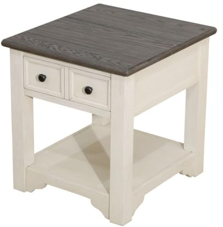 UOCFYK Side/Bedside/End Couch Table/cabinets with Storage, Small Wood Farmhouse Night Stand for Small Spaces, Nightstand for Living Room, Bedroom, Kitchen, Plant Tables, Dark Grey MDF and White Oak