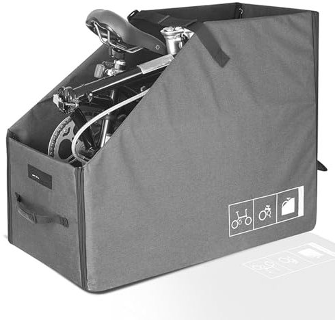 NQYZZFA Faltrad-Aufbewahrungsbox Mit Staubschutz, Faltbarer Packanzug, Faltrad-Aufbewahrungslösung Für 16–22 Zoll Faltbare Elektrofahrräder,2XL,Grey